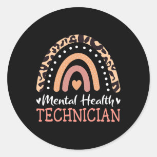 Technicus op het gebied van geestelijke gezondheid ronde sticker