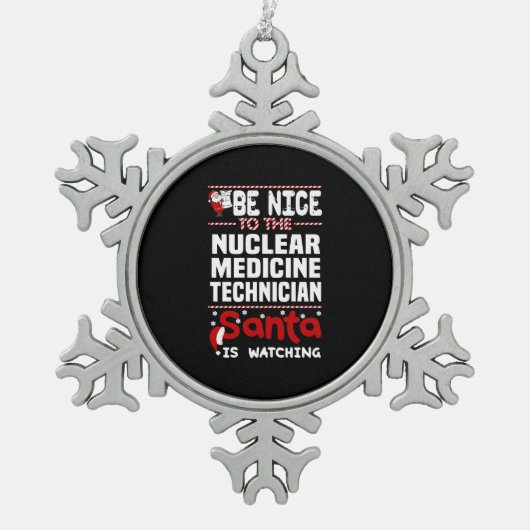 Technicus op het gebied van nucleaire geneeskunde tin sneeuwvlok ornament (Voorkant)