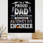 Technicus vader van een autoingenieur poster (Keuken)