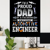 Technicus vader van een autoingenieur poster (Thuiskantoor)