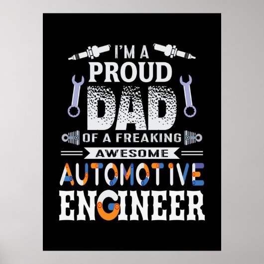 Technicus vader van een autoingenieur poster (Voorkant)