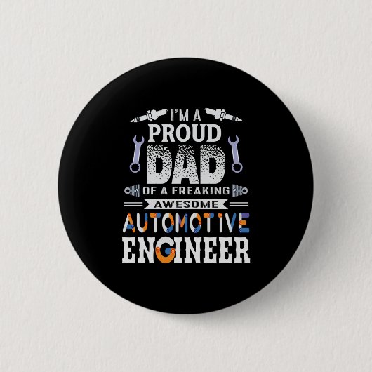 Technicus vader van een autoingenieur ronde button 5,7 cm (Voorkant)