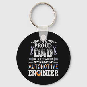 Technicus vader van een autoingenieur sleutelhanger