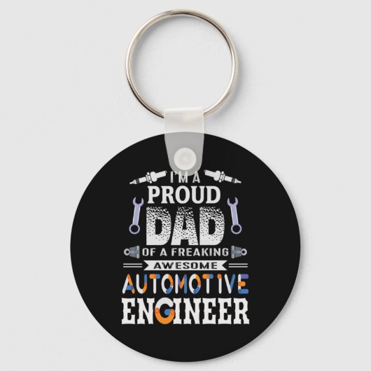 Technicus vader van een autoingenieur sleutelhanger (Voorkant)