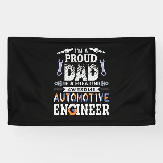 Technicus vader van een autoingenieur spandoek (Horizontaal)