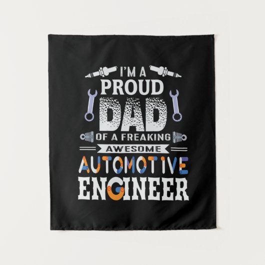 Technicus vader van een autoingenieur wandkleed (Voorkant)