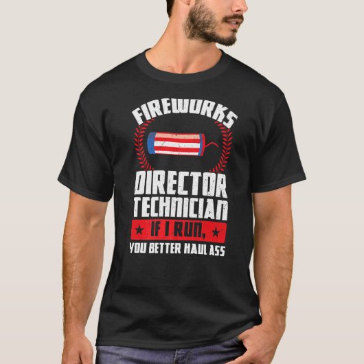 Technicus van de Directeur van het vuurwerk als ik T-shirt (Voorkant)