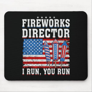 Technicus van de directeur van het vuurwerk ik voe muismat