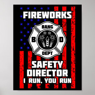 Technicus van de directeur van het vuurwerk ik voe poster