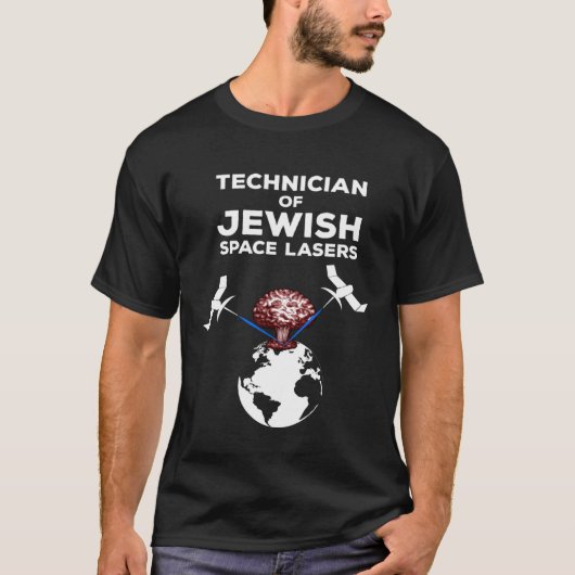 TECHNICUS VAN DE JOODSE RUIMTE LASERS AARDE SATELL T-SHIRT (Voorkant)