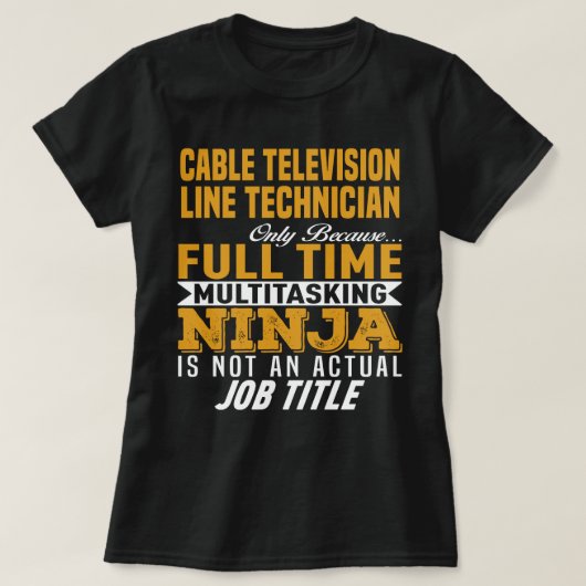 technicus van de kabeltelevisielijn t-shirt (Design voorkant)