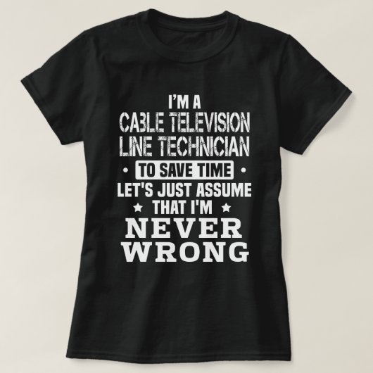 technicus van de kabeltelevisielijn t-shirt (Design voorkant)