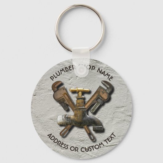 Technicus van de Plumber Water Drainage Sleutelhanger (Voorkant)