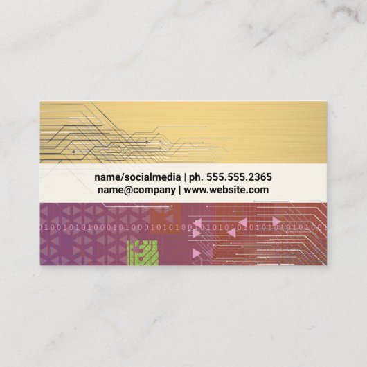 Technicus van de printplaatcomponent | binaire cod visitekaartje (Achterkant)