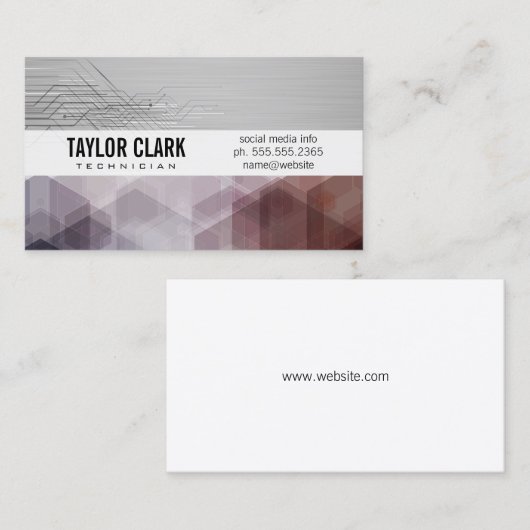 Technicus van de printplaatcomponent | Technologie Visitekaartje (Voorkant / Achterkant)