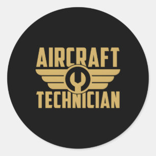 Technicus vliegtuig Mechanic Engineer Vliegtuig Ronde Sticker