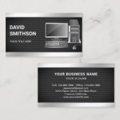 Technicus voor het repareren van zwarte desktop-pc visitekaartje (Voorkant / Achterkant)