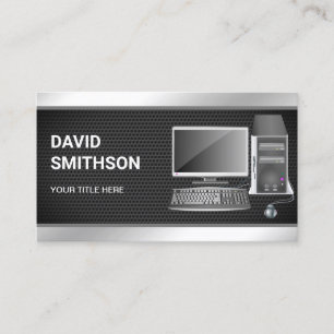 Technicus voor het repareren van zwarte desktop-pc visitekaartje