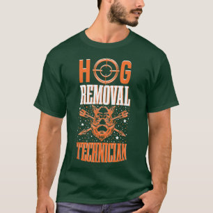 Technicus voor het verwijderen van varkens die op  t-shirt