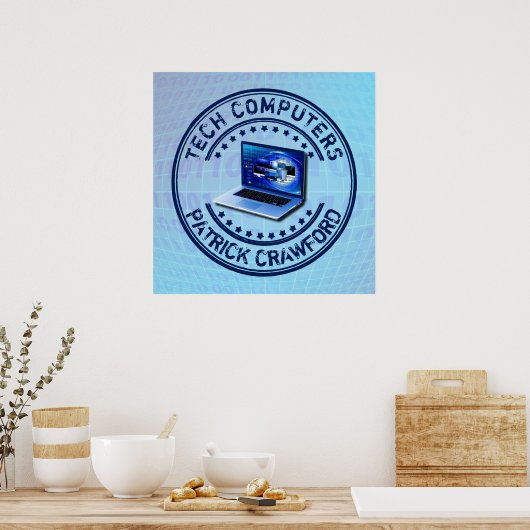 Technicus voor reparatie van computerservice of pc poster (Keuken)