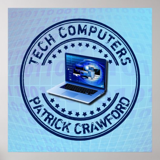 Technicus voor reparatie van computerservice of pc poster (Voorkant)