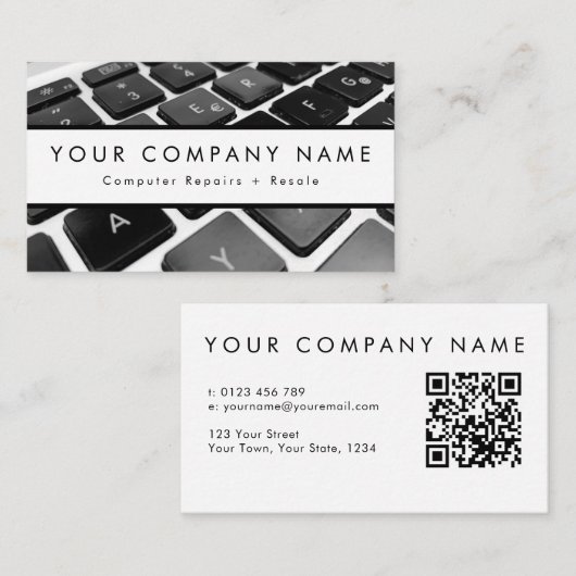 Technicus voor reparatie van desktopcomputers visitekaartje (Voorkant / Achterkant)