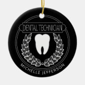 Technicus voor tandheelkundige 🦷 - zwart, wit en keramisch ornament (Voorkant)