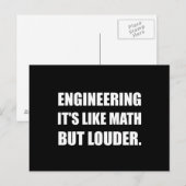 Techniek als Wiskunde maar Luidere Grappig Briefkaart (Voorkant / Achterkant)