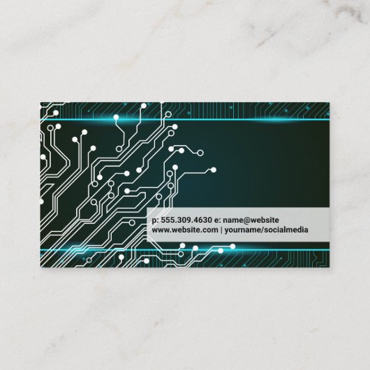 Techniek | Blauw Groene Lichten | Bekabeling  Visitekaartje (Achterkant)