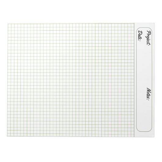 Techniek Grafiek Bladen Grid Paper 6mm Groen Notitieblok (Voorkant)