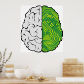 Techniek Hersenen Schakeling Moederbord Logica Com Poster (Keuken)