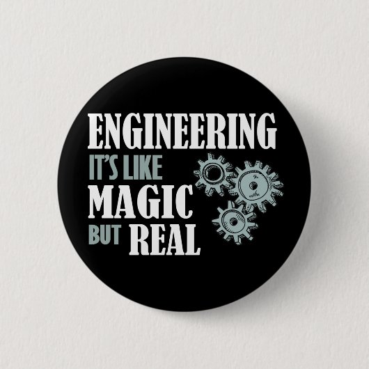 Techniek - het is als magisch maar echt ronde button 5,7 cm (Voorkant)
