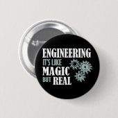 Techniek - het is als magisch maar echt ronde button 5,7 cm (Voorkant /achterkant)