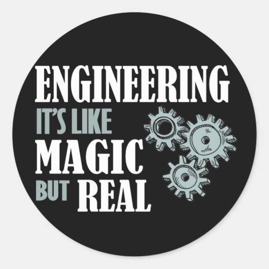 Techniek - het is als magisch maar echt ronde sticker (Voorkant)