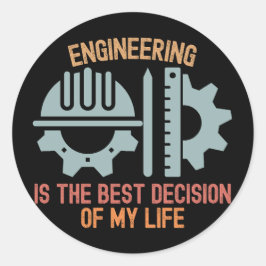 Techniek is de beste beslissing van mijn leven ronde sticker