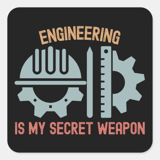 Techniek is mijn geheime wapen vierkante sticker (Voorkant)