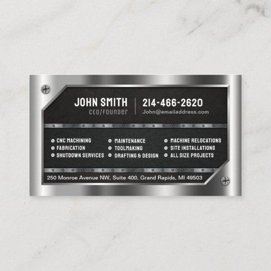 Techniek, Mechanisch, Metaal, Reparatie, Auto Visitekaartje (Achterkant)