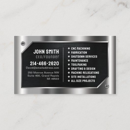 Techniek, Mechanisch, Metaal, Reparatie, Auto Visitekaartje (Achterkant)