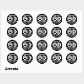 Techniek student, ingenieursdiploma ronde sticker (Vel)