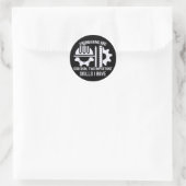 Techniek student, ingenieursdiploma ronde sticker (Tas)