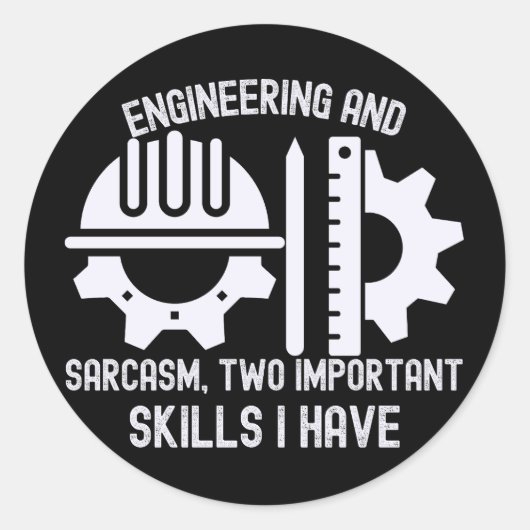Techniek student, ingenieursdiploma ronde sticker (Voorkant)