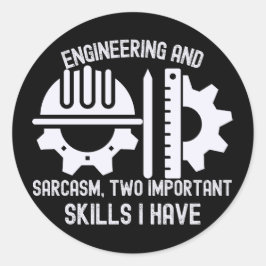 Techniek student, ingenieursdiploma ronde sticker