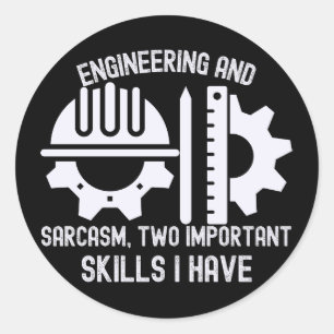 Techniek student, ingenieursdiploma ronde sticker