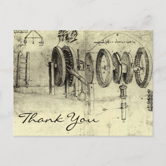 Techniek van Wheels door Leonardo da Vinci Briefkaart (Voorkant)