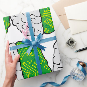 Technisch brein circuit printplaat logica computer cadeaupapier