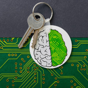 Technisch brein circuit printplaat logica computer sleutelhanger