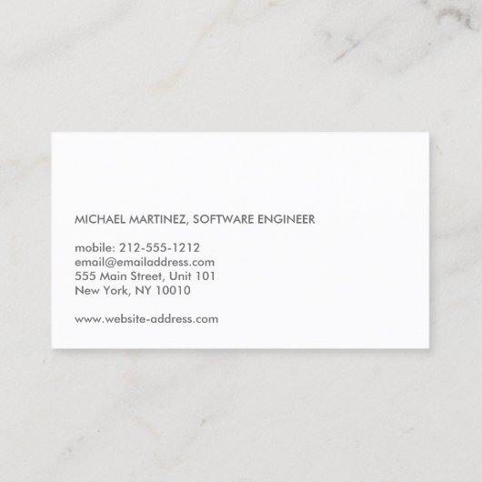 TECHNISCH COMPUTERLETTERTYPE-Visitekaartje Visitekaartje (Achterkant)