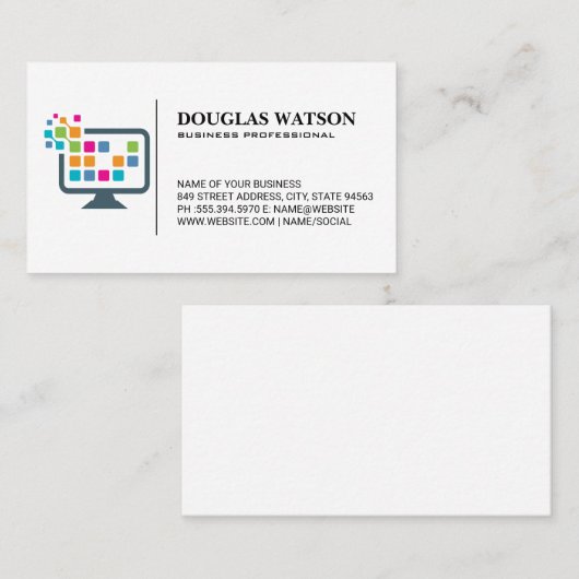 Technisch computerpictogram visitekaartje (Voorkant / Achterkant)