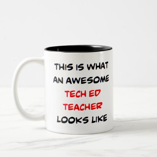 technisch docent , geweldige tweekleurige koffiemok (Links)
