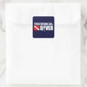 Technisch duiker 2 vierkante sticker (Tas)